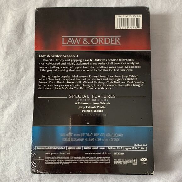 NIP Law & Order The 3rd Year 92-93 Box Set 3 Discs 17 hours, 25 minutes run time - Picture 3 of 5